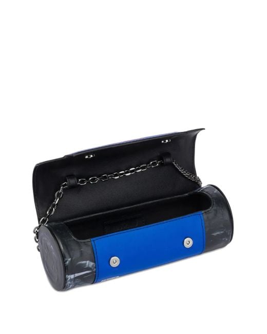 Moschino Blue Cylinder Clutch Bag