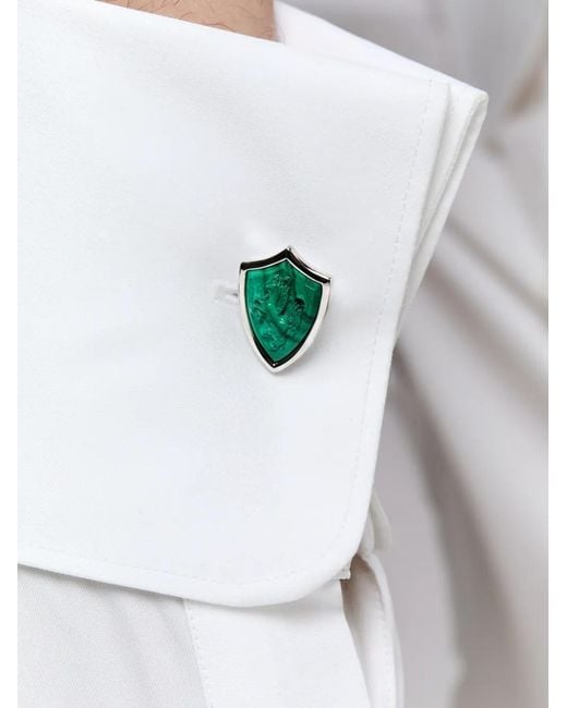 Mateo Green Malachite Shield Cufflinks for men