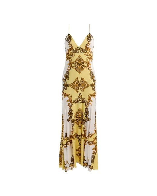 Alice + Olivia Metallic Milta Baroque-Print Maxi Dress