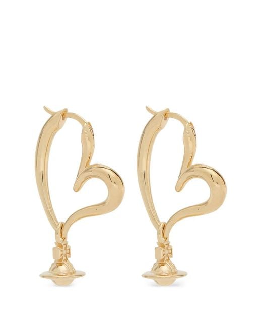Vivienne Westwood Metallic Emily Heart-Hoop Earrings
