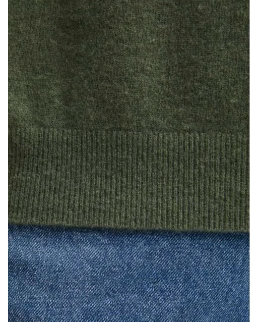 American Vintage Green Raxow Round-Neck Wool-Blend Sweater for men