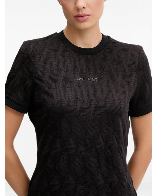 Sportalm Black Textured Logo-Plaque T-Shirt