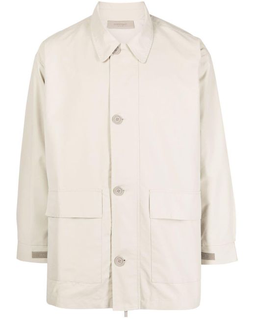 Fear of God ESSENTIALS Barn Shirt Jacket in Natural for Men Lyst UK