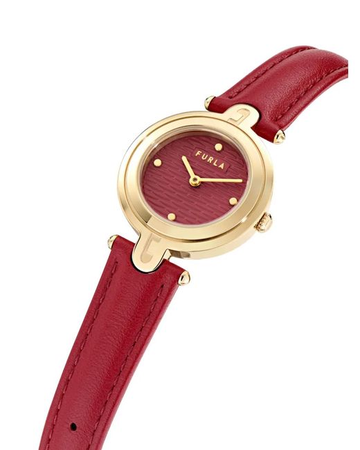 Furla Red Leather Strap 32Mm