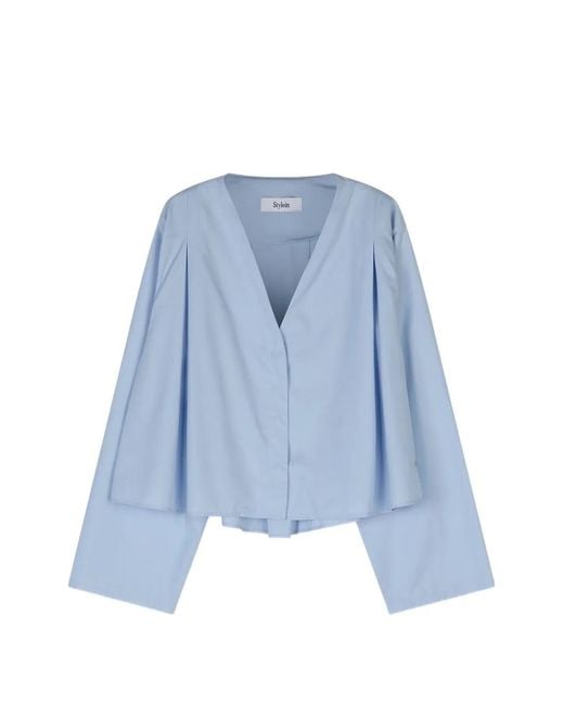 Stylein Blue Jaylene Pleated Blouse