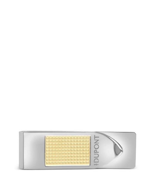 S T Dupont White Logo Diamond-Head Pattern Money Clip