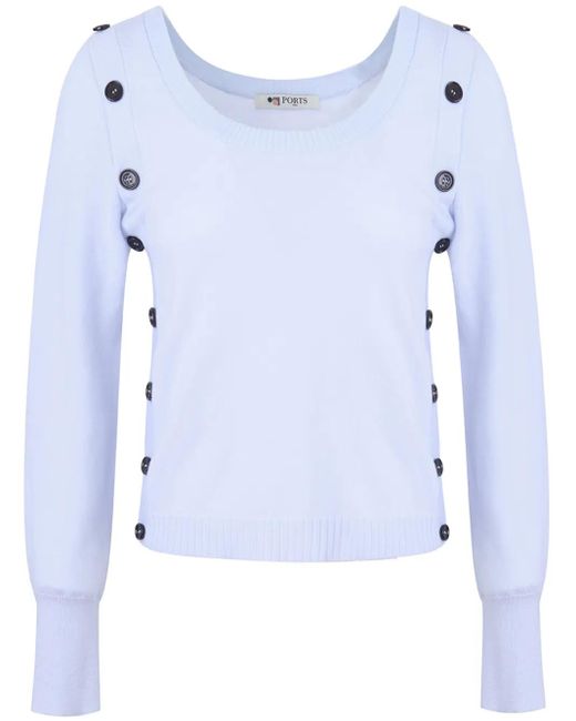 Maglione Con Bottoni A Contrasto di Ports 1961 in Blue