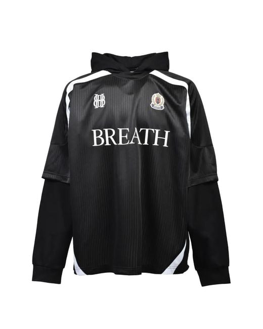 BREATH Black Layered Zip-Up Hoodie for men