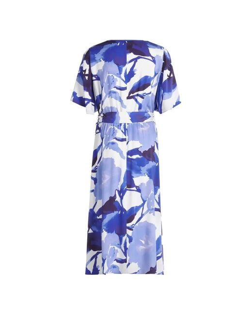 Betty Barclay Blue Floral-Print Belted Dress