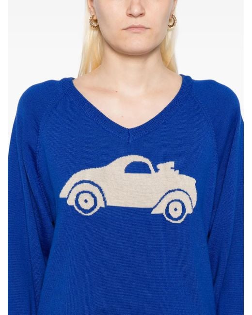 OPEN YY Trui Met Print in het Blue