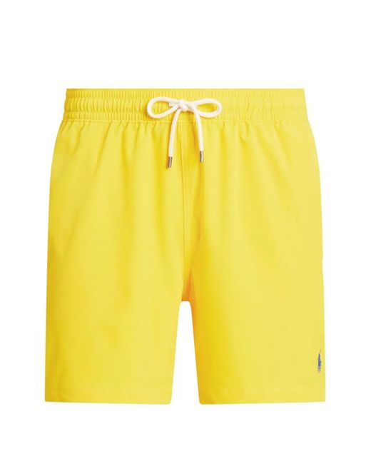 Polo Ralph Lauren Yellow Drawstring-Waist Logo-Embroidered Swim Shorts for men
