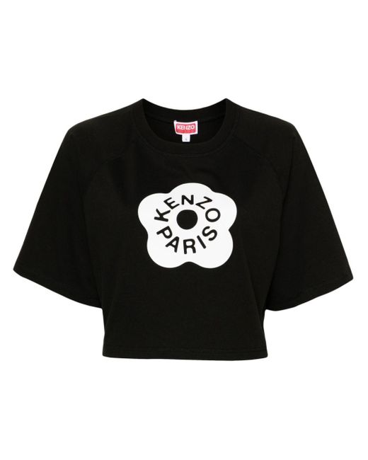 KENZO T-shirt Met Bloemenprint in het Black