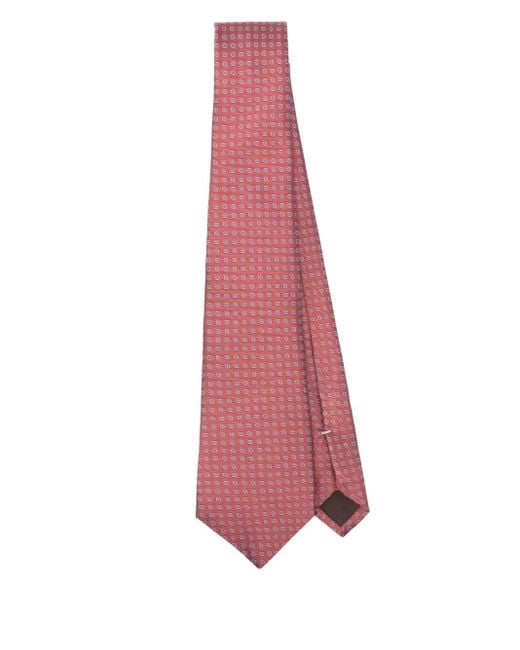 メンズ Canali シルク ネクタイ Pink