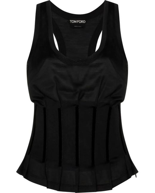 Tom Ford Black Scoop-neck Tank Top