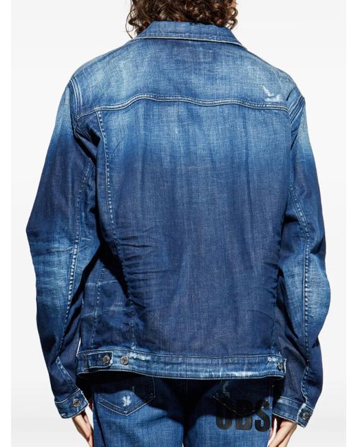 DSquared² Blue Denim Jacket With Logo for men