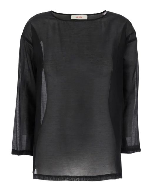 Jucca Black Semi-sheer Blouse