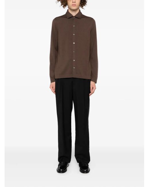 Tagliatore Brown Chemise À Boutonnière Sur Le Devant for men