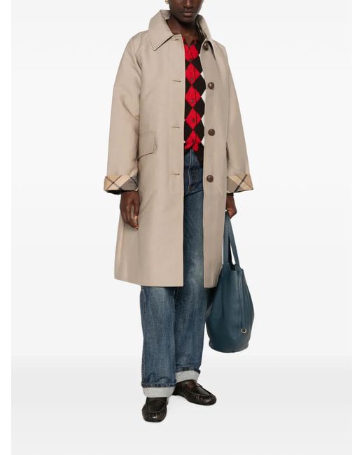 Barbour Natural Check-Cuff Embroidered-Logo Jacket