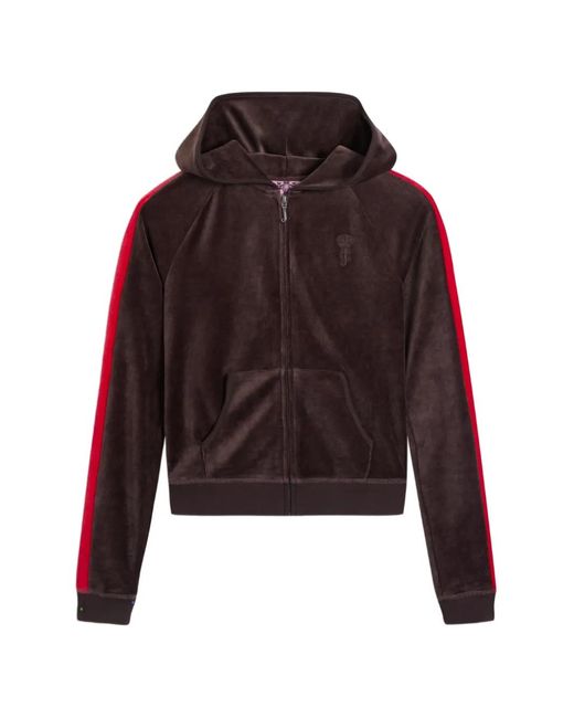 Juicy Couture Red Heritage Stripe-Detail Hoodie
