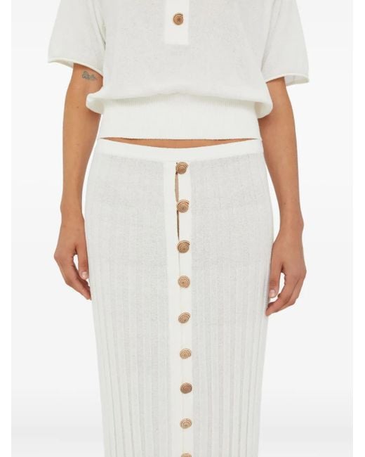 Christopher Esber Sundial Shell Gebreide Polotop in het White