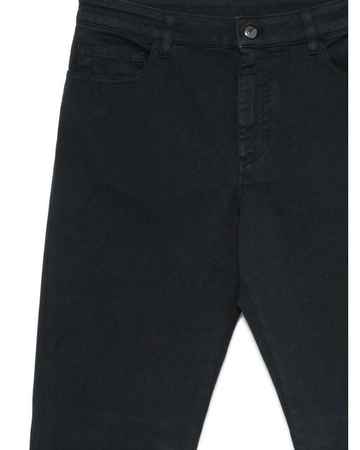 Canali Black Logo-Patch Jeans for men