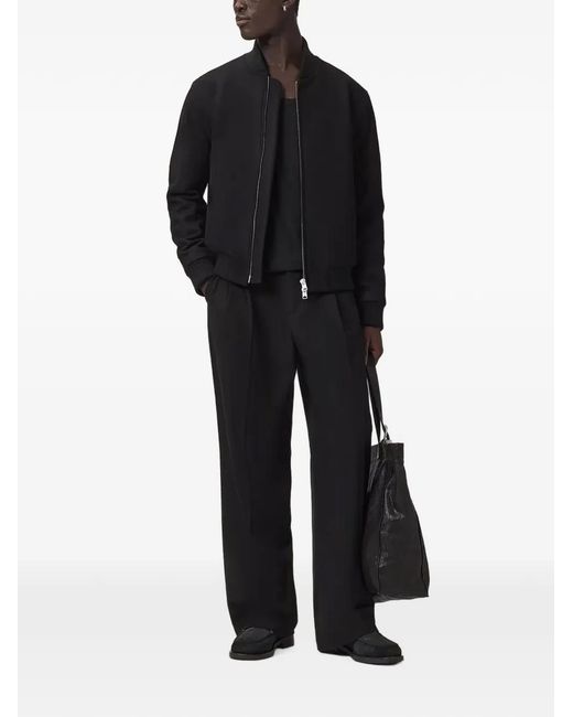 AllSaints Black Zip-Up Bomber Jacket for men