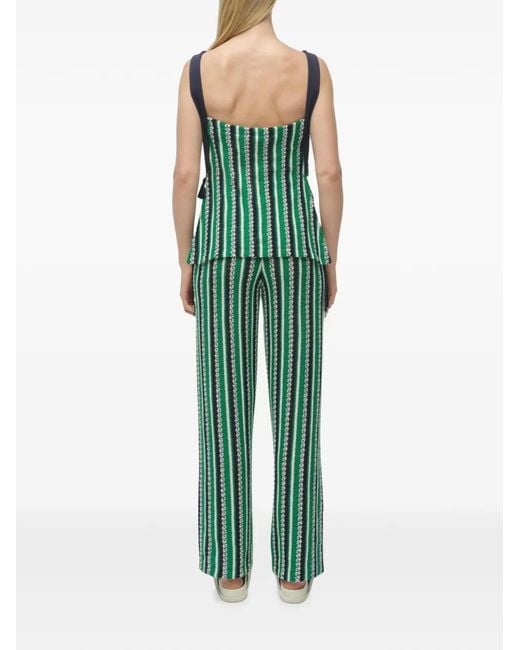 Jonathan Simkhai Green Brenner Stripe Knit Trousers