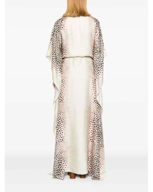 Roberto Cavalli Natural Kaftan Maxi Dress