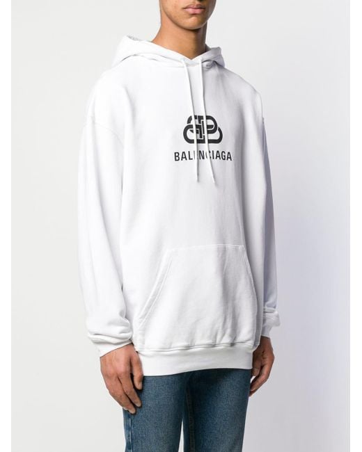 balenciaga white logo hoodie