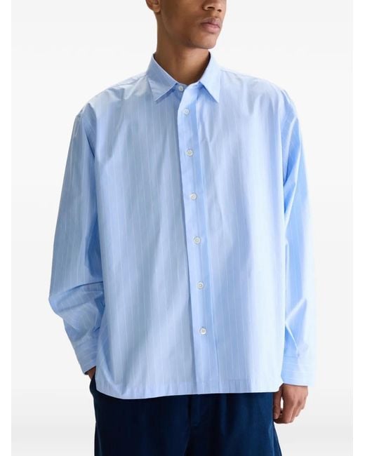 Bellerose Blue Striped Shirt for men