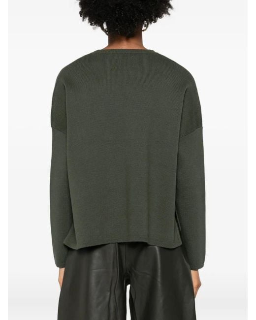 Marc O' Polo Green Crew-Neck Ribbed Sweater