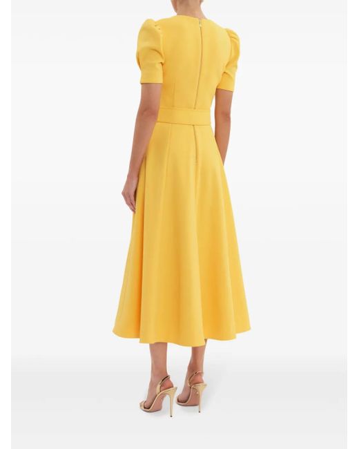 Rebecca Vallance Yellow Leona Midi Dress
