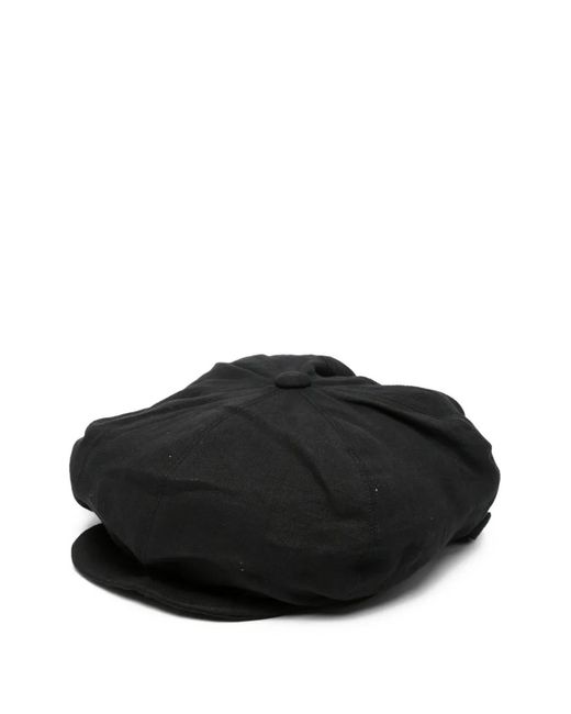 Ziggy Chen Black Panelled Newsboy Hat for men