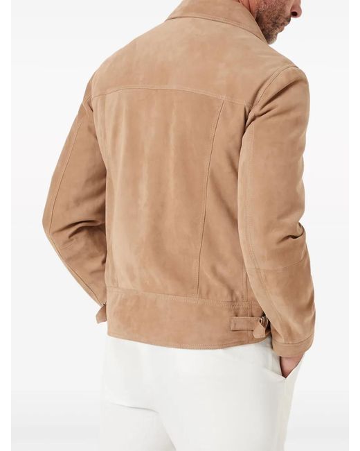 Brunello Cucinelli Natural Biker Jacket for men