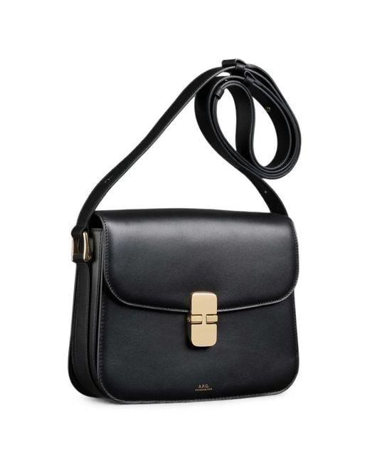 A.P.C. Black Grace Logo-Embossed Shoulder Bag