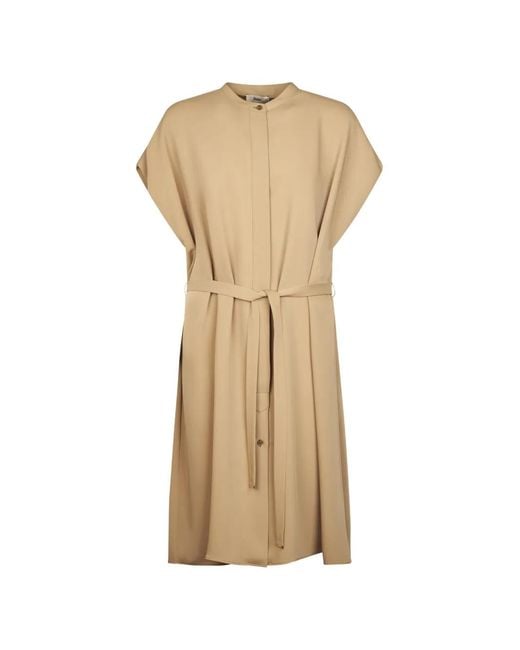 Herno Natural Belted Midi Dress