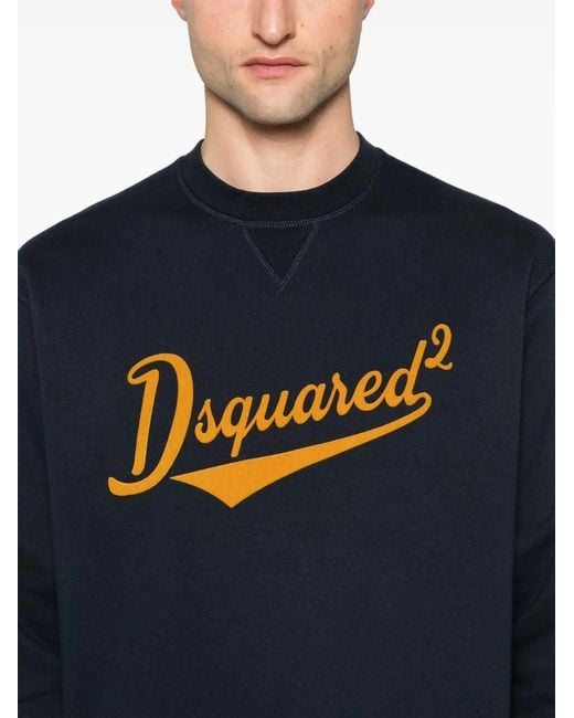 DSquared² Black Logo-Flocked Sweatshirt for men