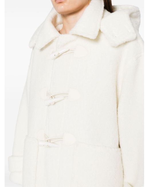 Izzue White Hooded Faux-shearling Jacket