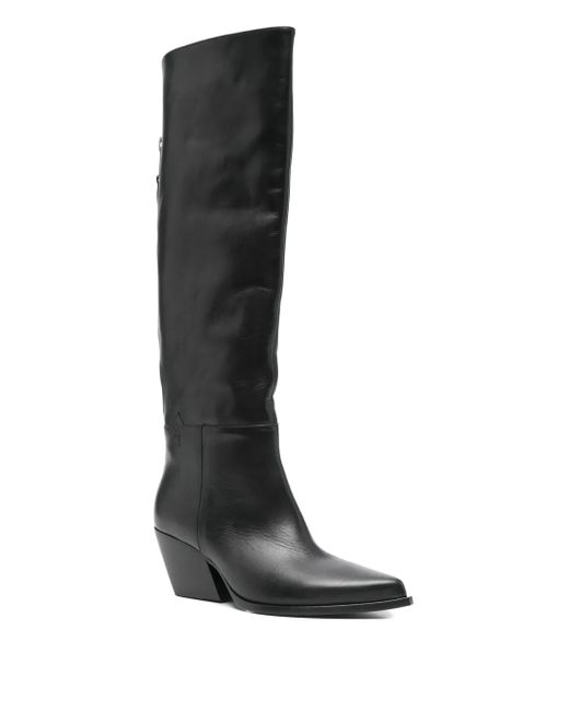 Elena Iachi Black Zip-Fastening Pointed-Toe Boots