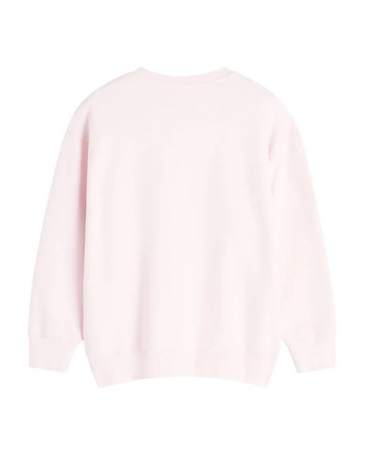 Maison Kitsuné Pink Embroidered-Logo Sweatshirt