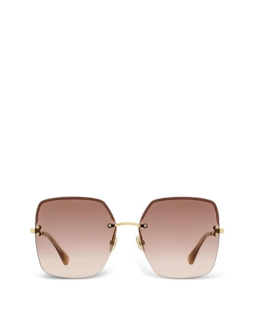 Jimmy Choo Pink Lunettes De Soleil Tavi N À Monture Carrée Sans Cerclage