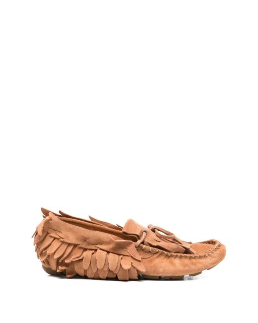 Alberta Ferretti Pink Fringed Suede Shoes