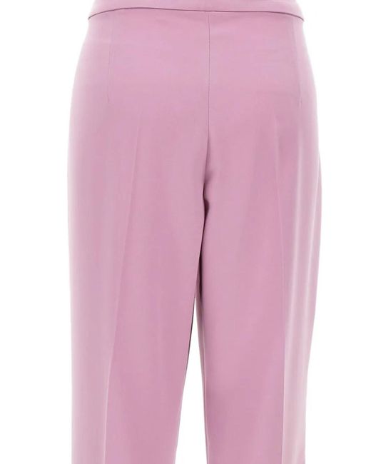Elena Miro Pink Pantalon De Costume À Plis Marqués