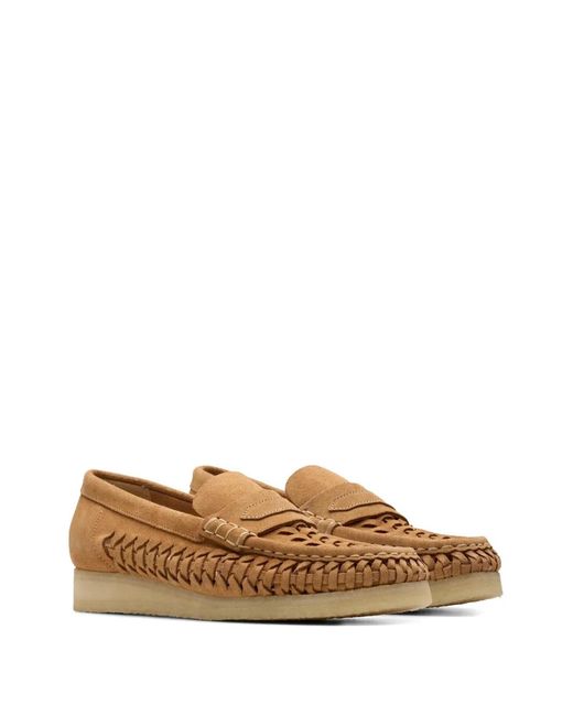 Clarks Brown Woven Loafers