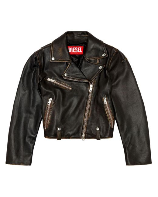 DIESEL Black L-edme Leather Jacket