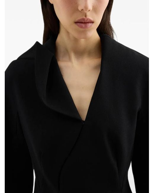 Jil Sander Black Wool Sablé Structured Jacket