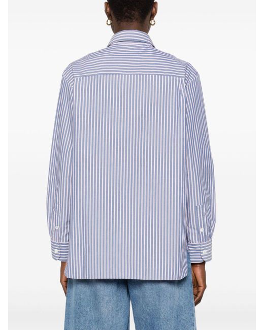 A.P.C. Blue Striped Poplin Shirt