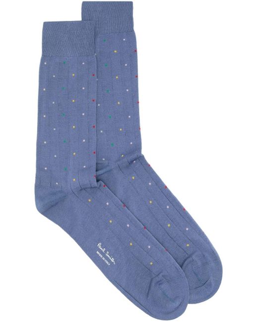Paul Smith Blue Polka-dot Mid-calf Socks for men