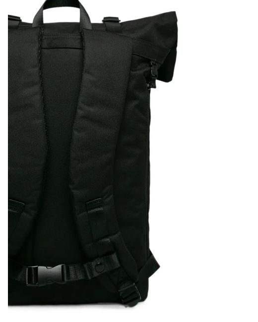 Doughnut Black Christopher Buckle-Fastening Logo-Patch Backpack for men