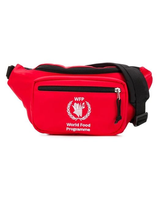 Balenciaga Red World Food Programme Waist Bag for men